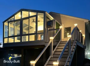 Second Floor Gable Sunroom with Deck Addition